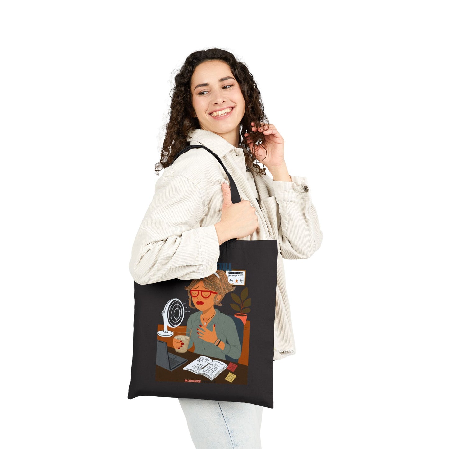 Funny Menopause Tote Bag – Hot Flash Survival Canvas & Cotton Gift for Women Canvas Tote Bag - She's Not