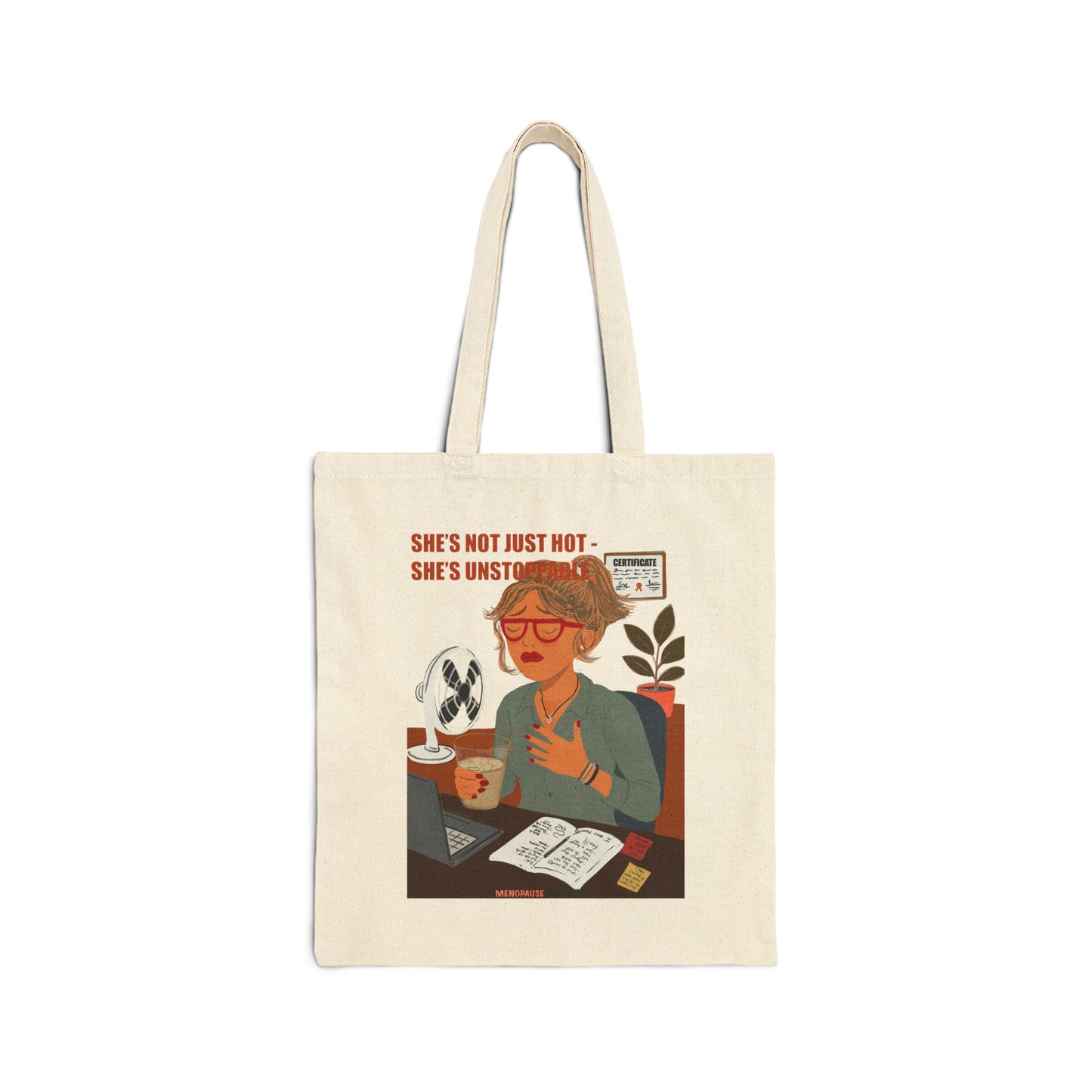 Funny Menopause Tote Bag – Hot Flash Survival Canvas & Cotton Gift for Women Canvas Tote Bag - She's Not