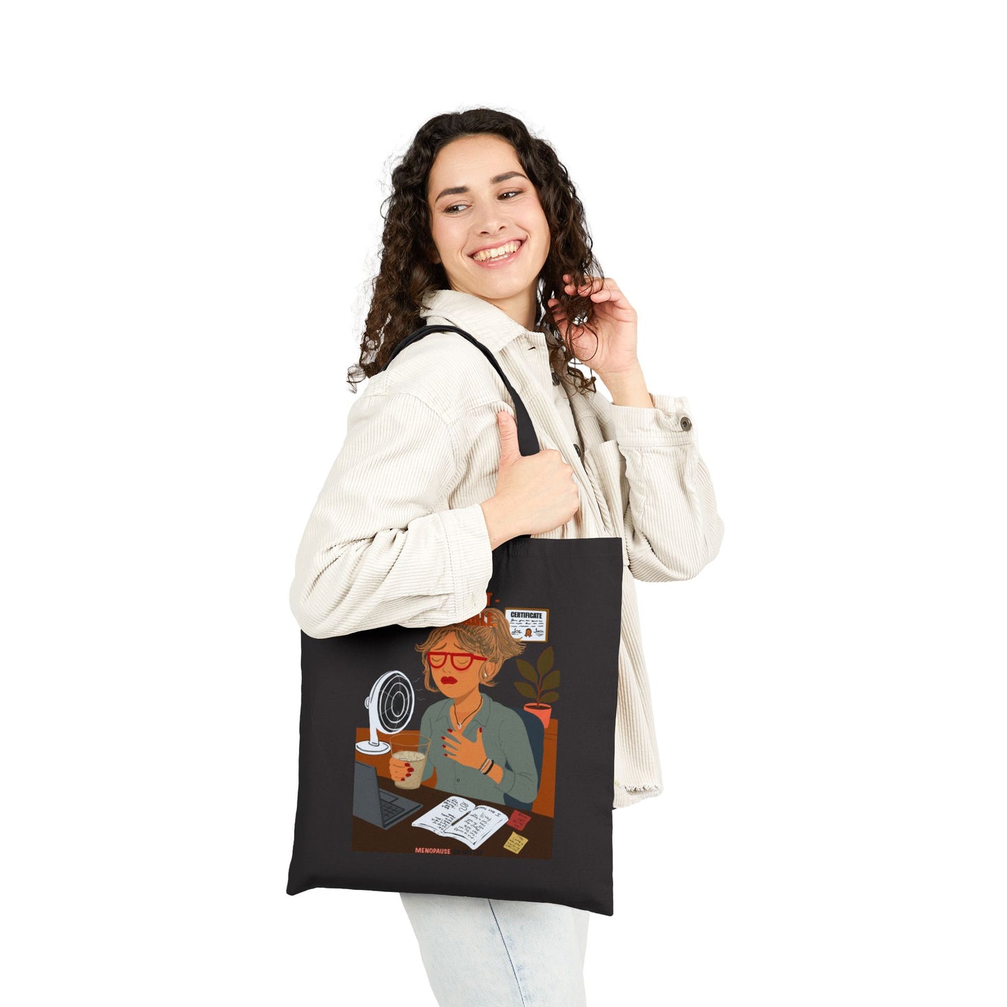 Funny Menopause Tote Bag – Hot Flash Survival Canvas & Cotton Gift for Women Canvas Tote Bag - She's Not