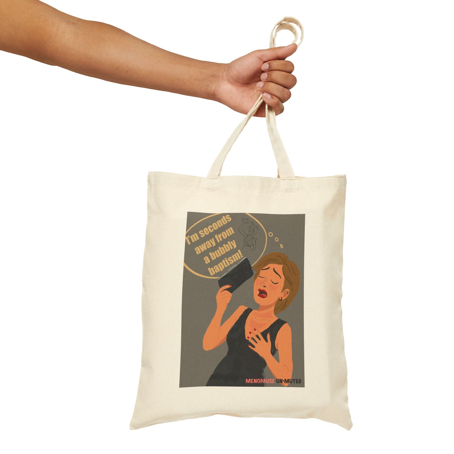 Funny Menopause Tote Bag – Hot Flash Survival Canvas & Cotton Gift for Women Canvas Tote Bag - She's Not