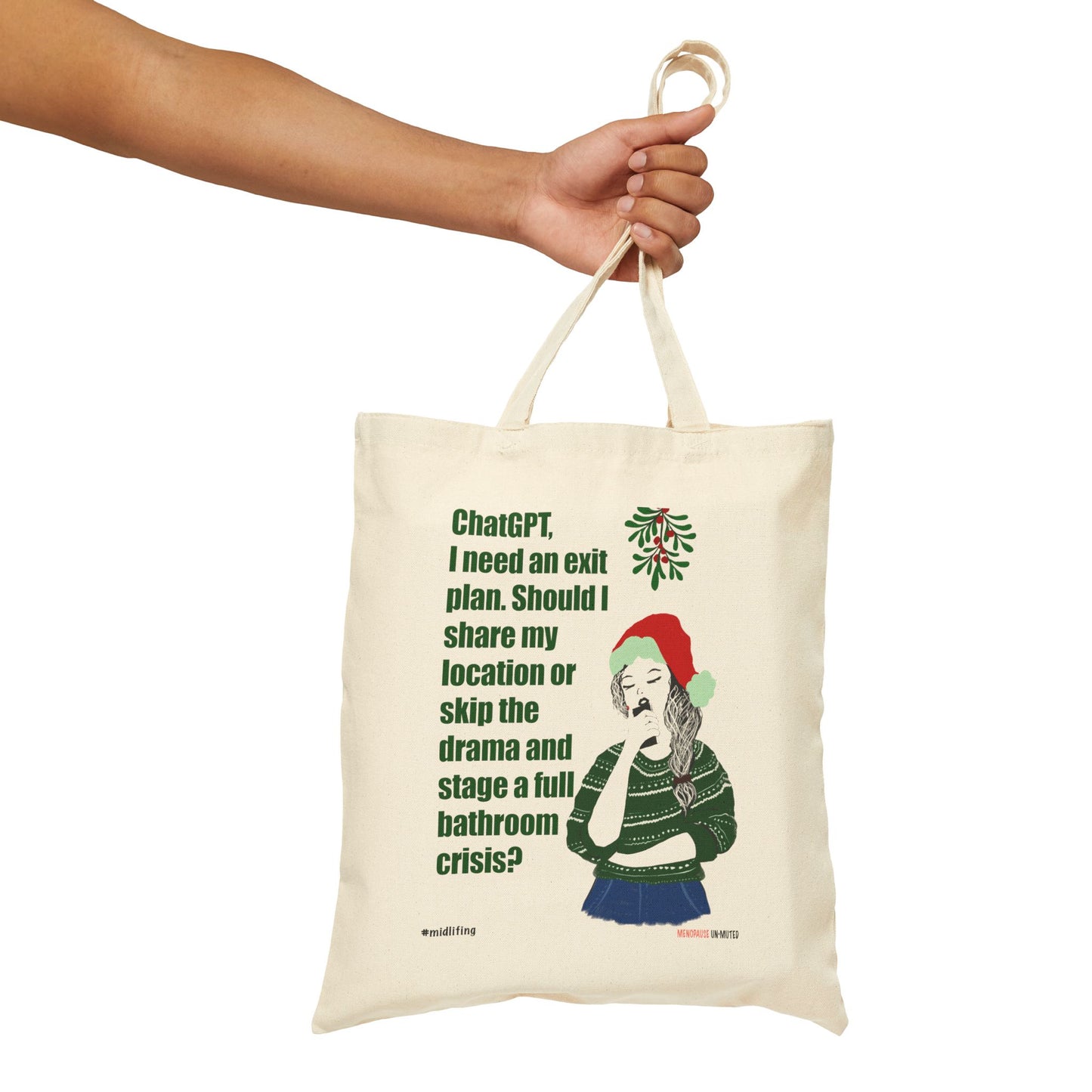 Funny Menopause Midlife Women Holiday Gift - Canvas Tote Bag