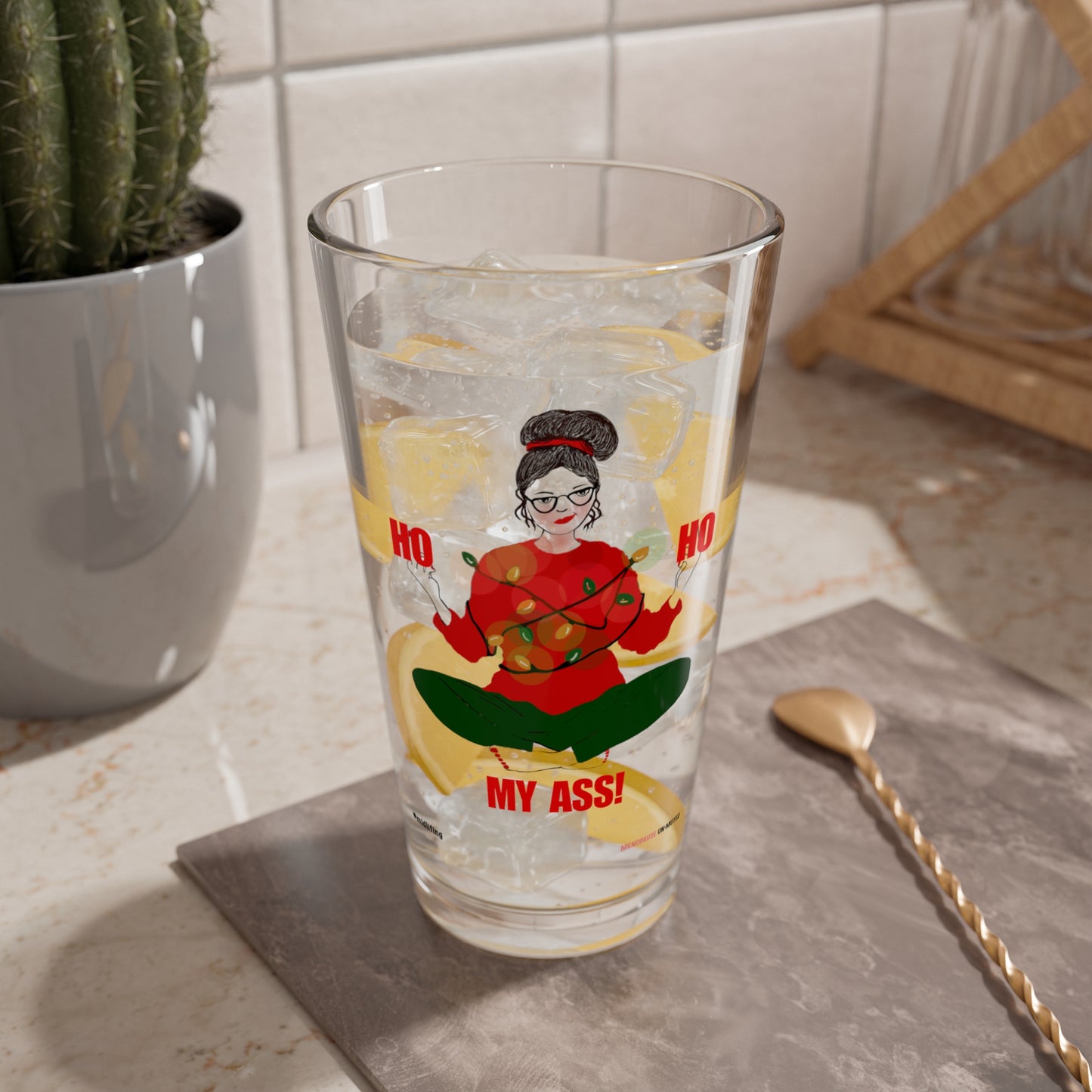 Funny Menopause Midlife Women Holiday Gift - Drinking Glass