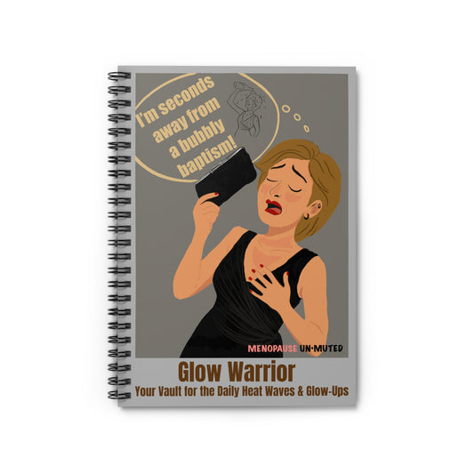 Funny Menopause Spiral Journal – Hot Flash Glow Warrior Notebook for Women