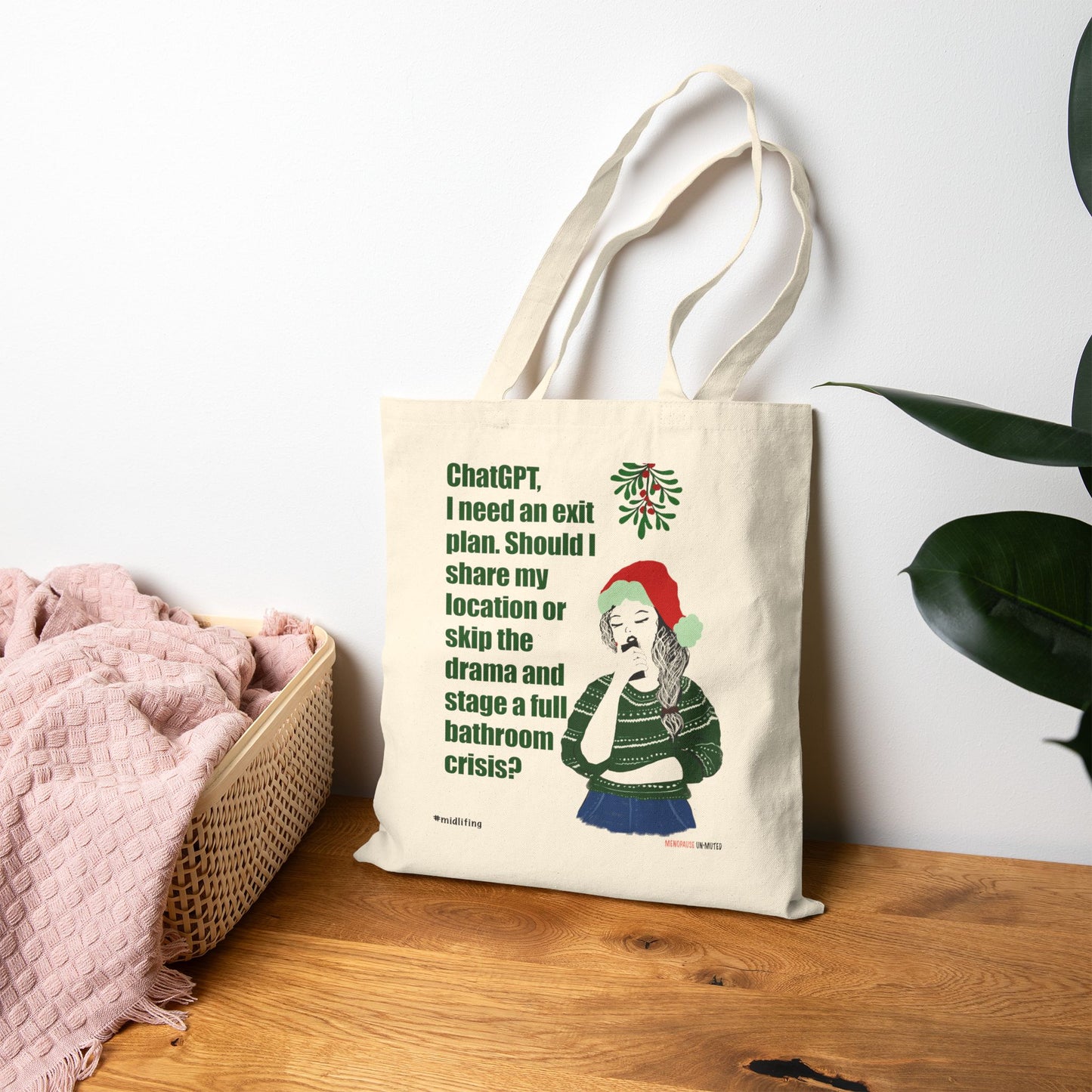 Funny Menopause Midlife Women Holiday Gift - Canvas Tote Bag