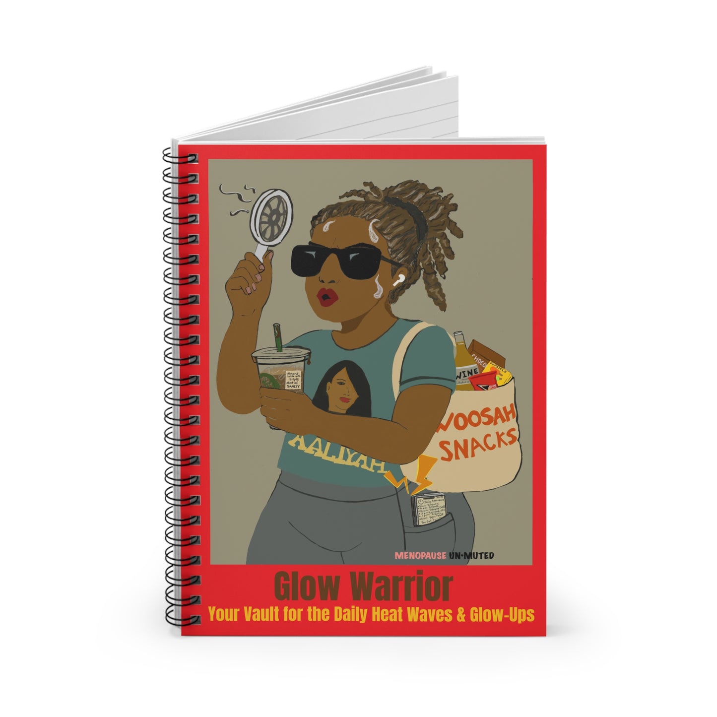 Funny Menopause Spiral Journal – Hot Flash Glow Warrior Notebook for Women