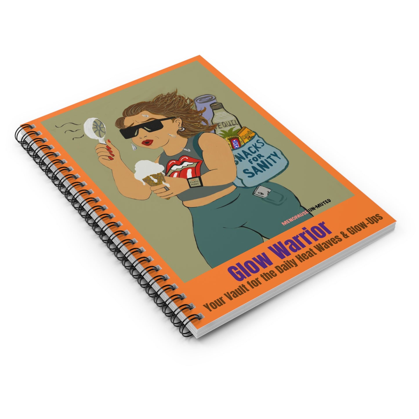 Funny Menopause Spiral Journal – Hot Flash Glow Warrior Notebook for Women