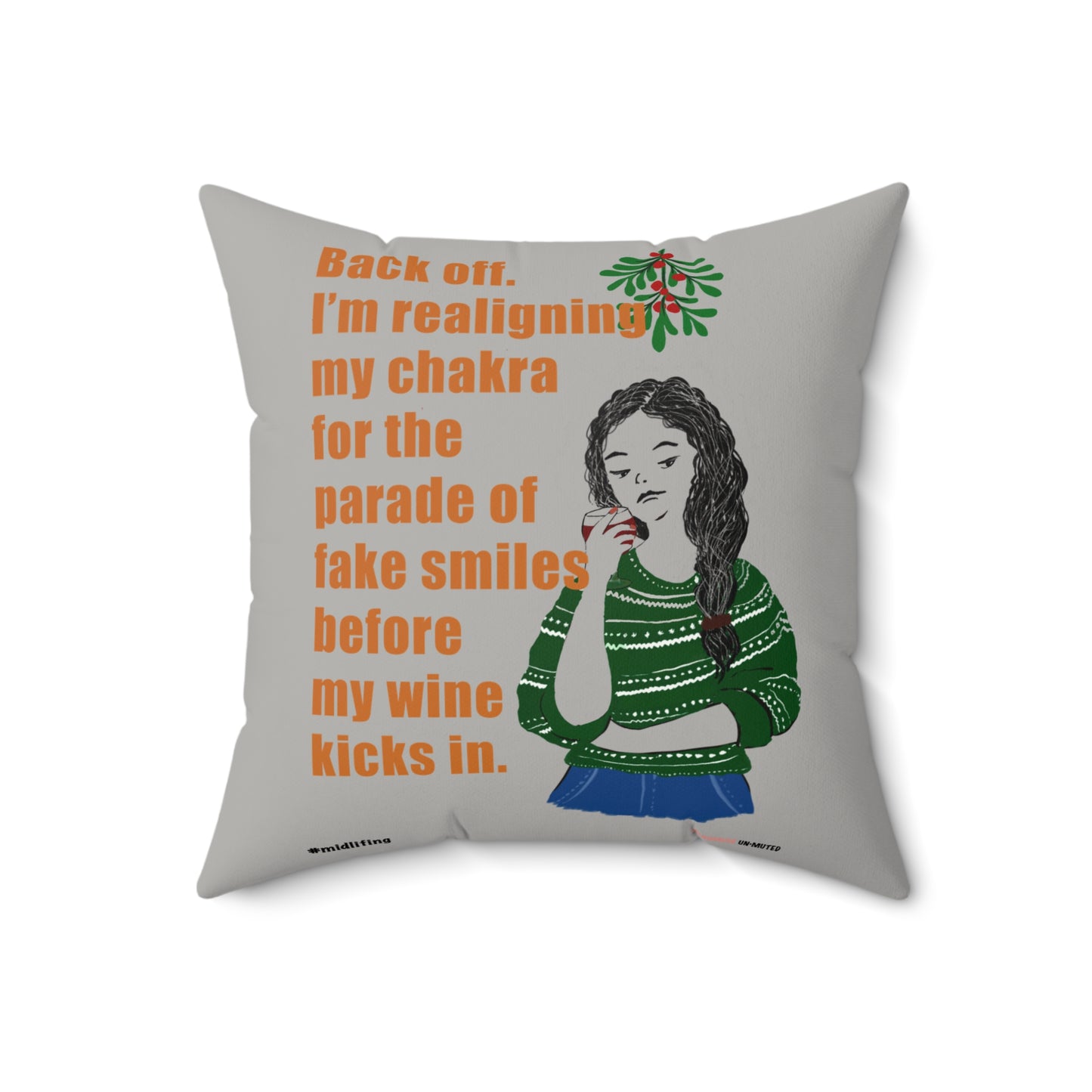 Funny Menopause Midlife Women Holiday Gift - Faux Suede Square Pillow