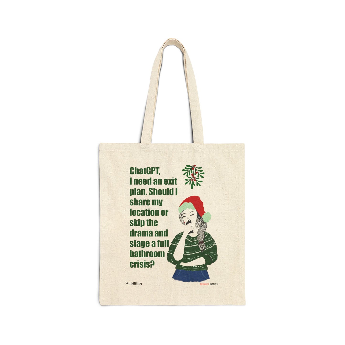 Funny Menopause Midlife Women Holiday Gift - Canvas Tote Bag