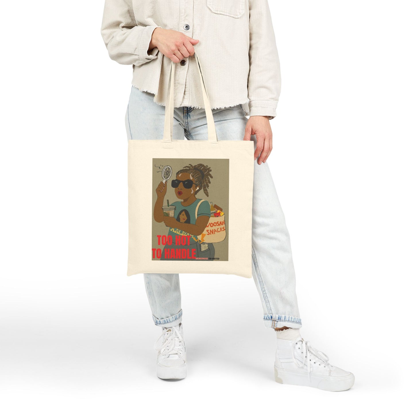 Funny Menopause Tote Bag – Hot Flash Survival Canvas & Cotton Gift for Women Canvas Tote Bag - She's Not
