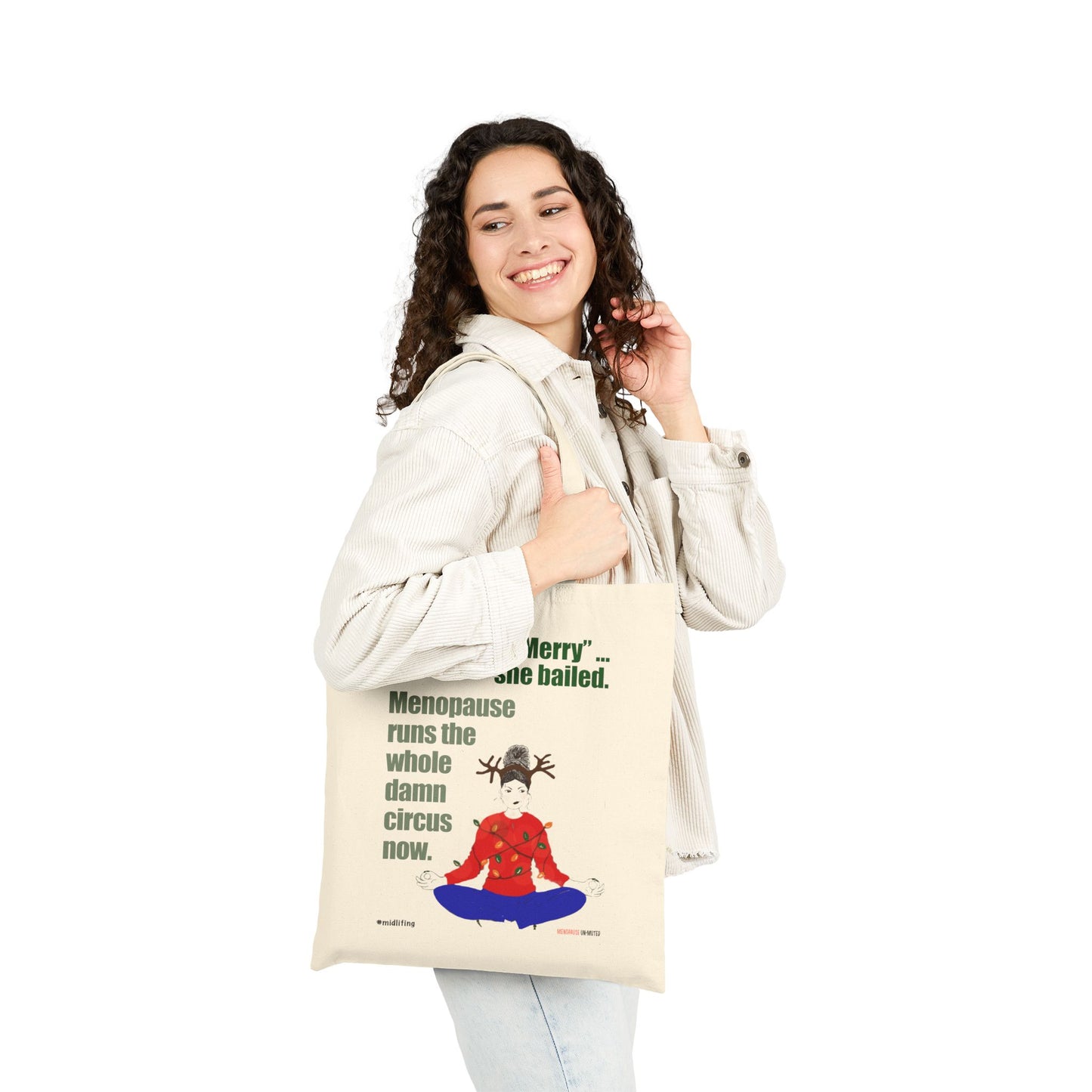 Funny Menopause Midlife Women Holiday Gift - Canvas Tote Bag