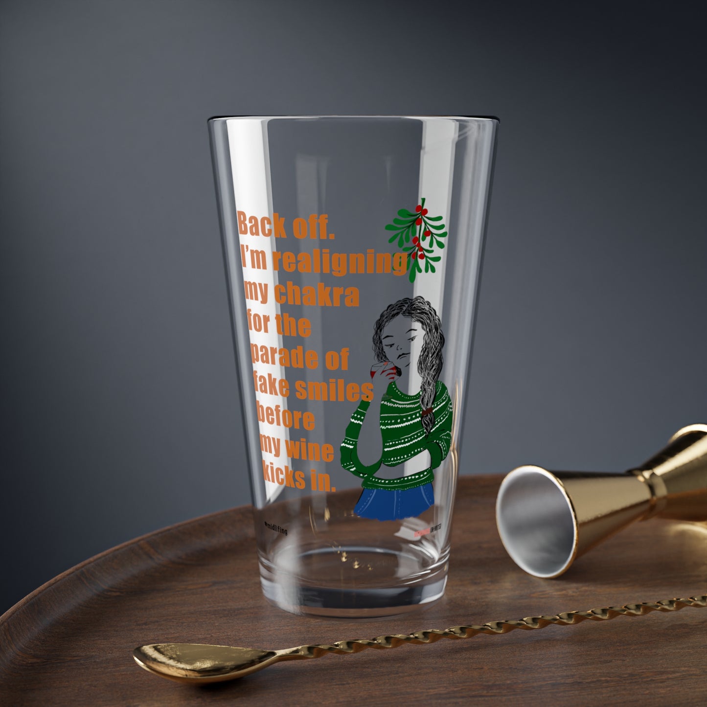 Funny Menopause Midlife Women Holiday Gift - Drinking Glass