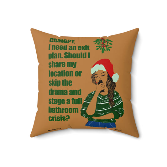Funny Menopause Midlife Women Holiday Gift - Faux Suede Square Pillow