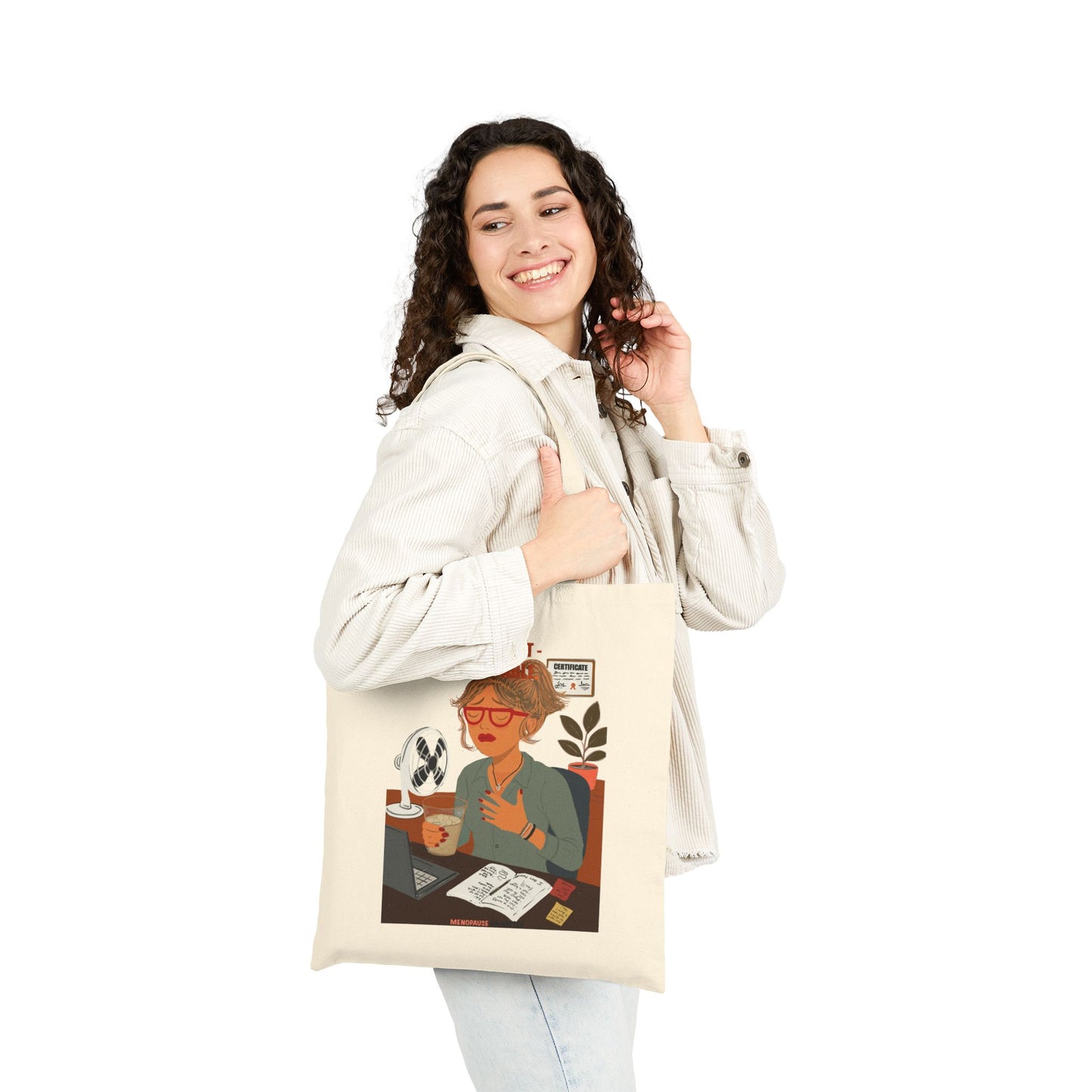 Funny Menopause Tote Bag – Hot Flash Survival Canvas & Cotton Gift for Women Canvas Tote Bag - She's Not
