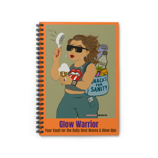 Funny Menopause Spiral Journal – Hot Flash Glow Warrior Notebook for Women