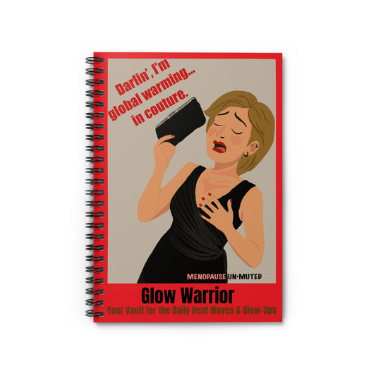Funny Menopause Spiral Journal – Hot Flash Glow Warrior Notebook for Women