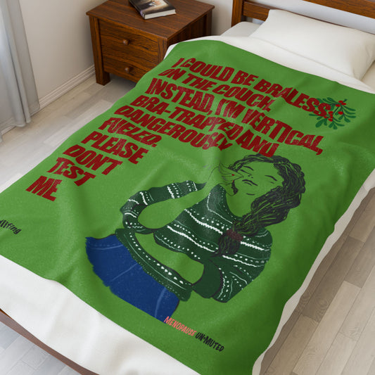 Funny Menopause Midlife Women Holiday Gift -Plush Blanket