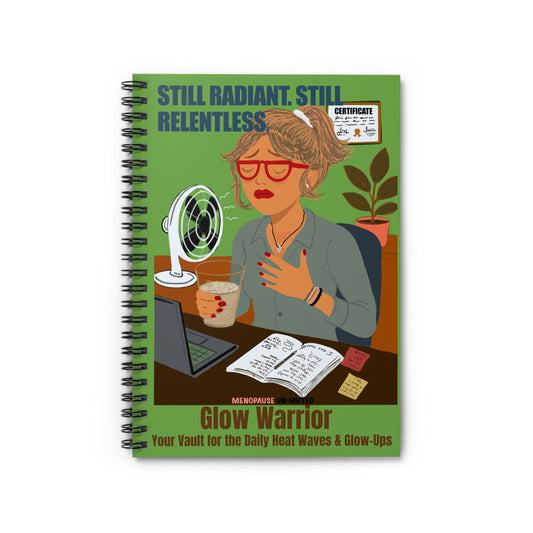 Funny Menopause Spiral Journal – Hot Flash Glow Warrior Notebook for Women