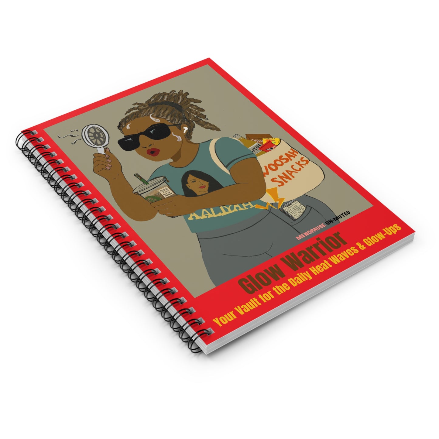 Funny Menopause Spiral Journal – Hot Flash Glow Warrior Notebook for Women