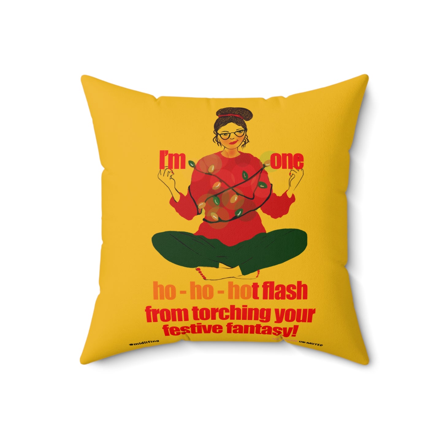 Funny Menopause Midlife Women Holiday Gift - Faux Suede Square Pillow