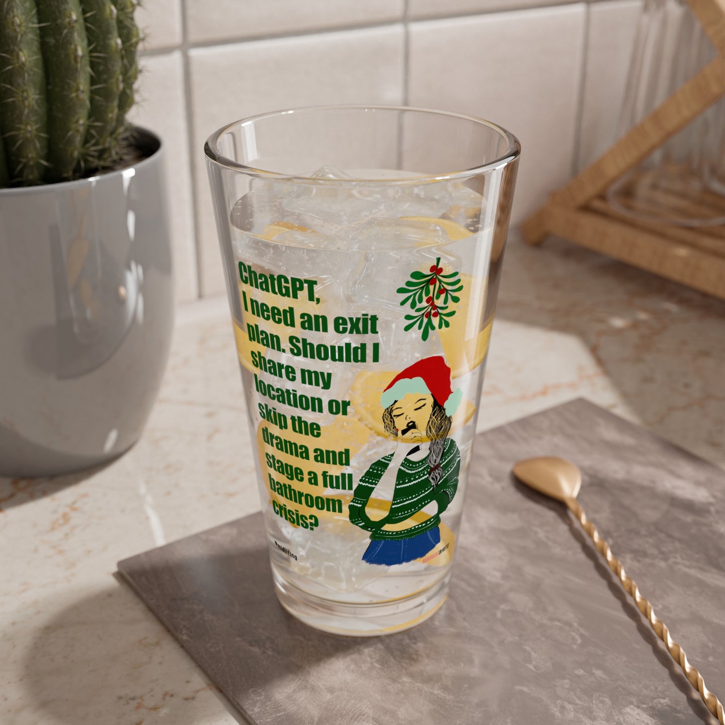 Funny Menopause Midlife Women Holiday Gift - Drinking Glass