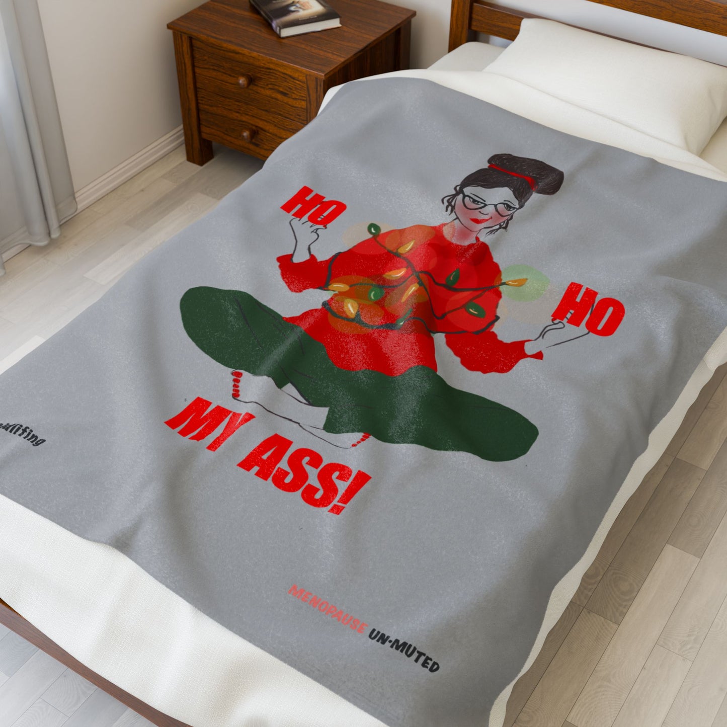 Funny Menopause Midlife Women Holiday Gift - Plush Blanket